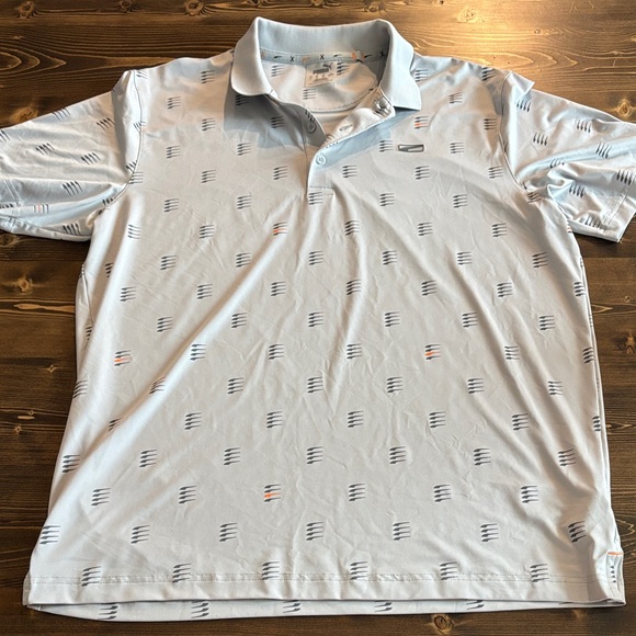 PUMA Men’s Golf Light Gray Patterned Polo Shirt - Picture 1 of 6